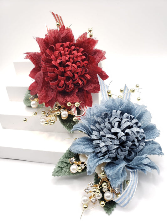Fabric Collection 3D Flower Brooches (F7203)