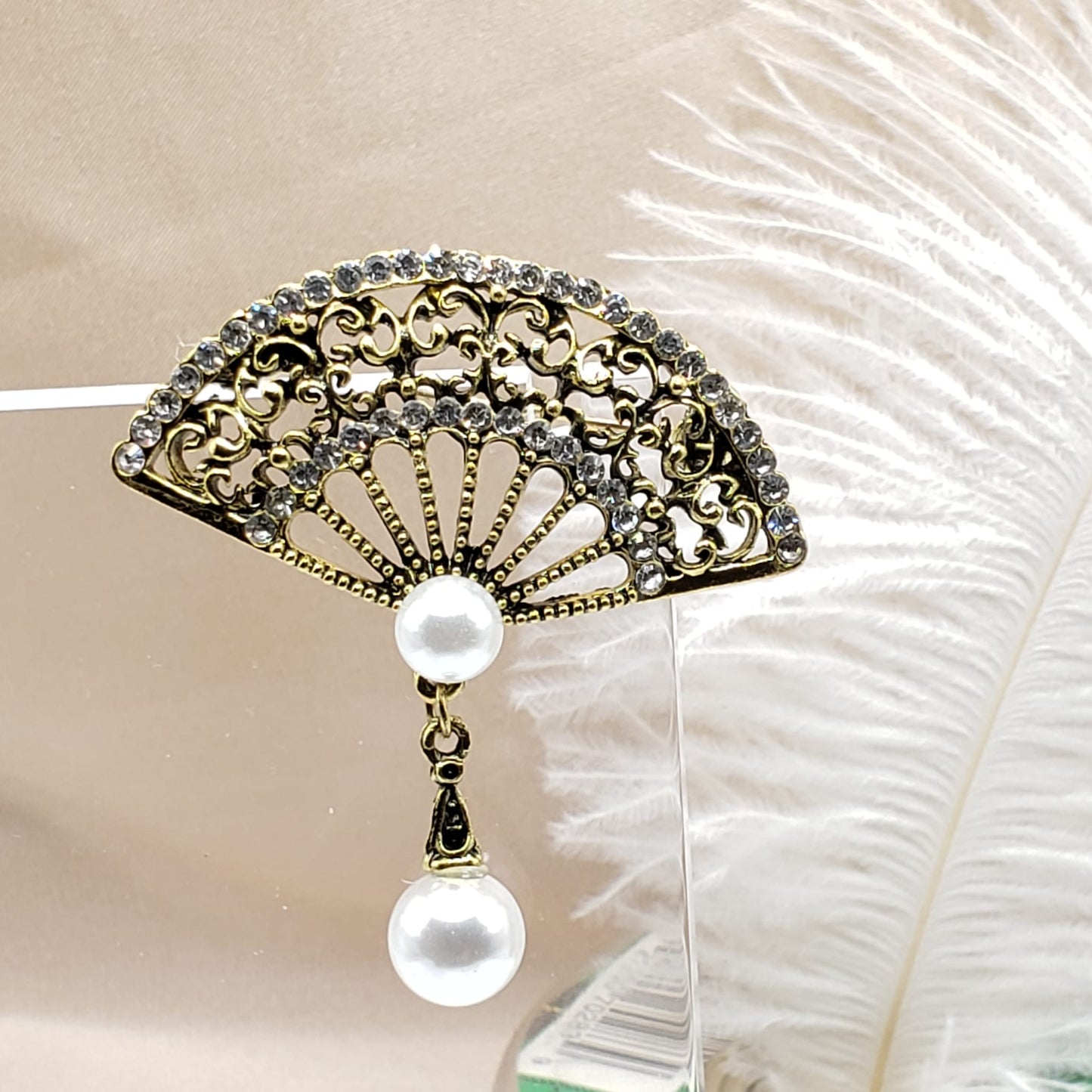 Vintage Folding Fan Brooche