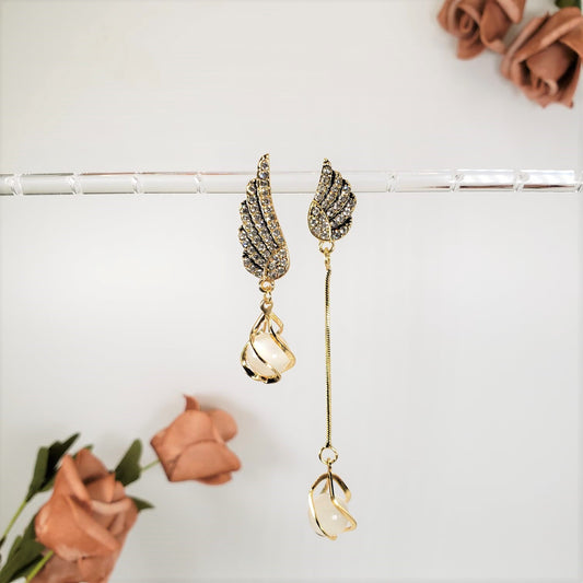 Feather Collection Opal Dangle Earrings (EDE 2306)