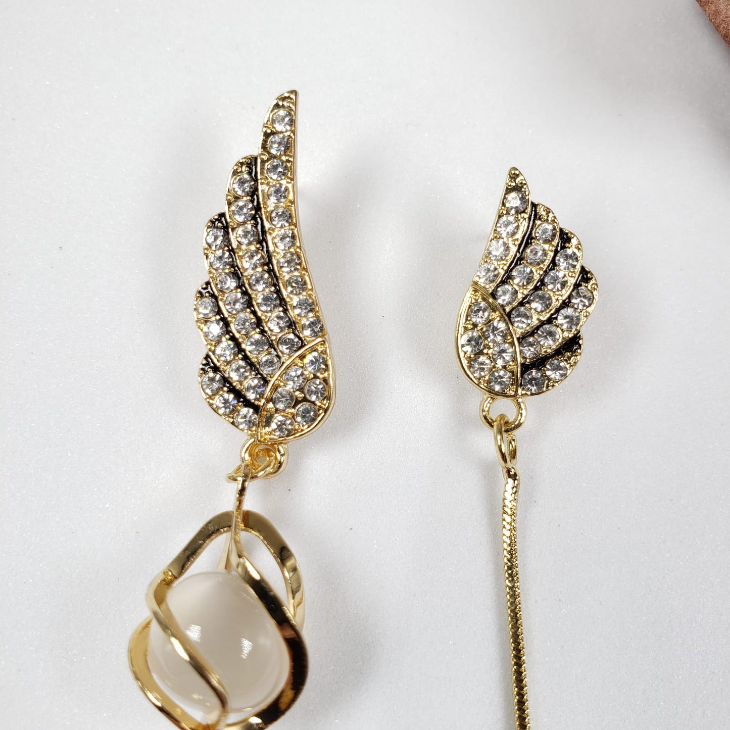 Feather Collection Opal Dangle Earrings (EDE 2306)