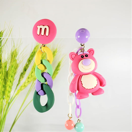 Asymmetrical Cartoon Dangle Earrings (EDE 2328)