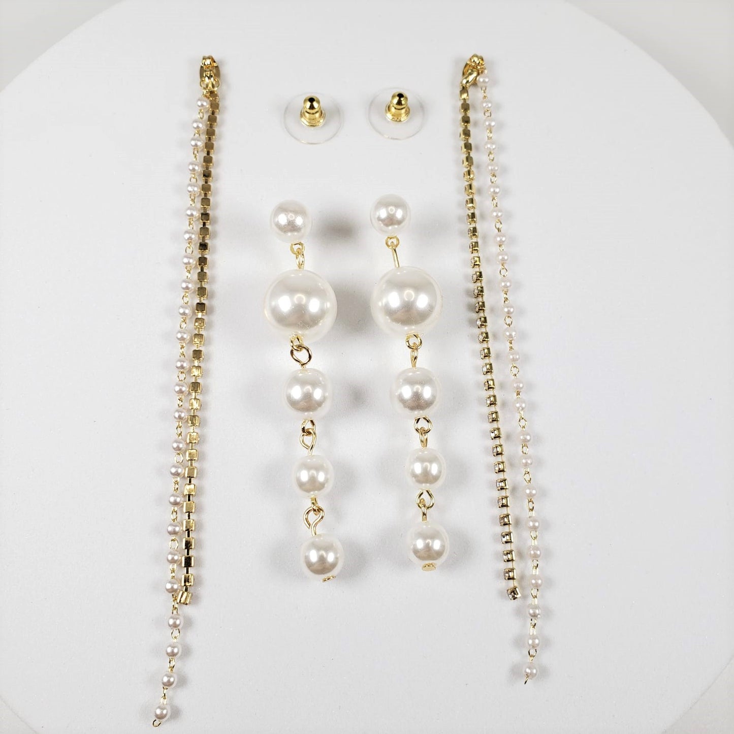 Pearl Tassel Two Ways Dangle Earrings (EDE 2321)