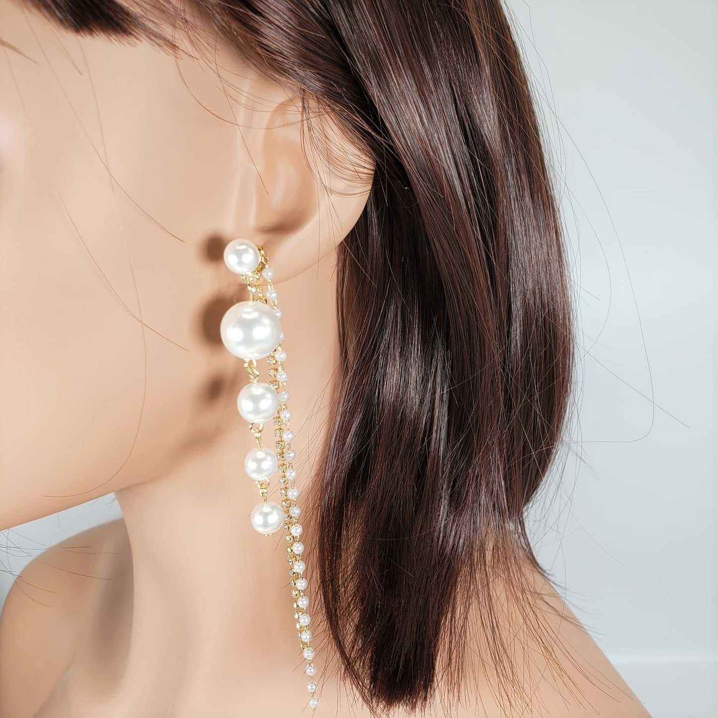Pearl Tassel Two Ways Dangle Earrings (EDE 2321)