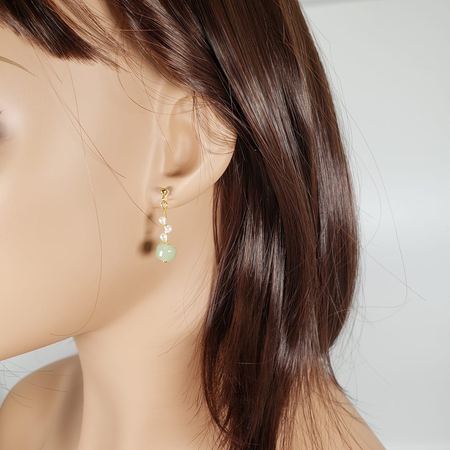 Nephrite Dangle Earrings (EDE 2317)