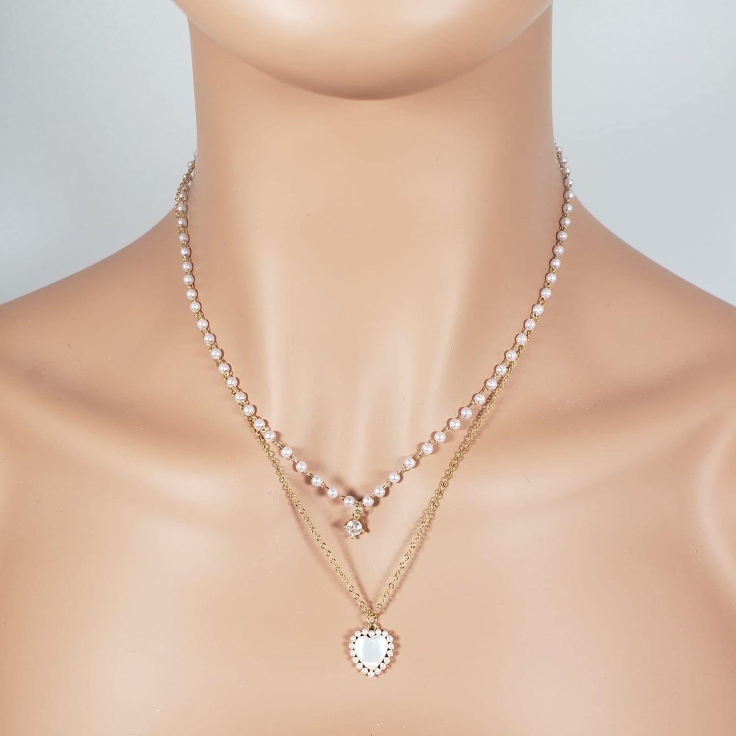 Pearl Double Layer Collar Necklace (CON 4004)