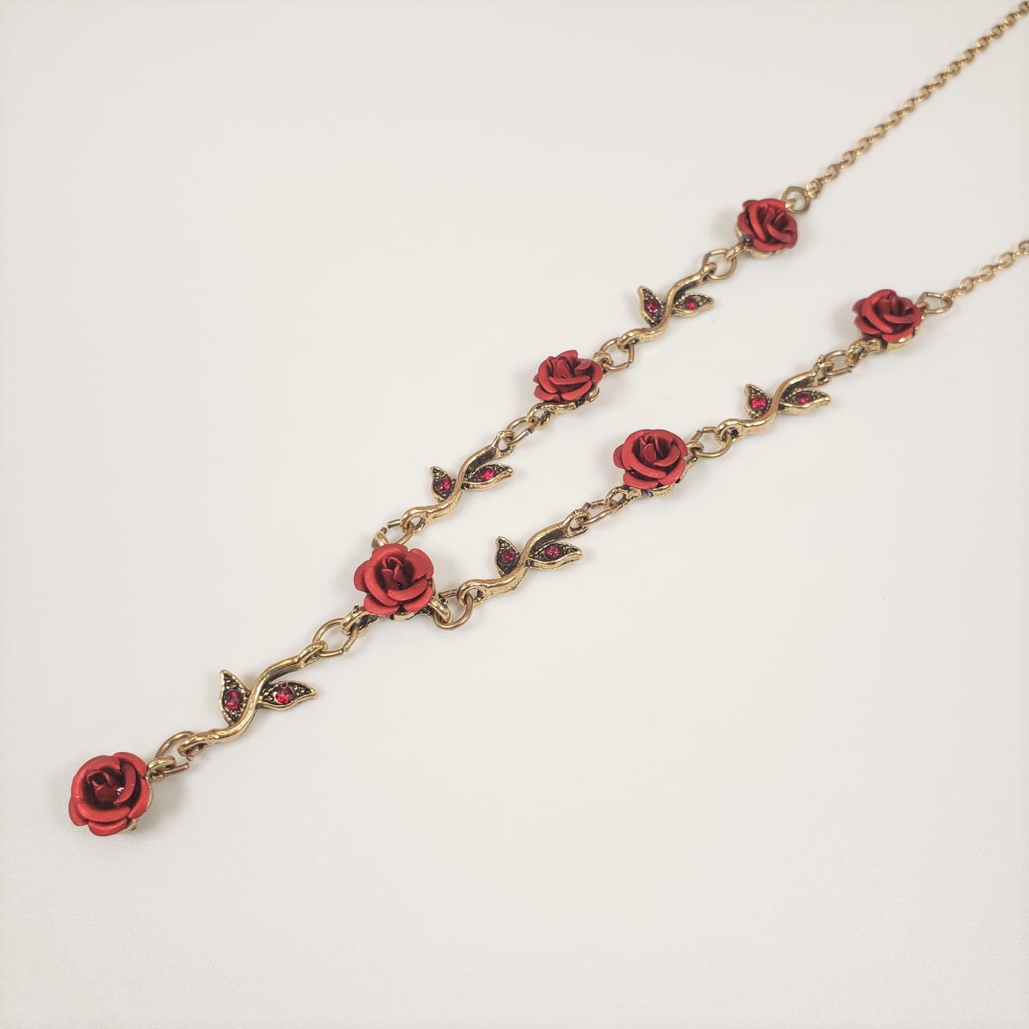Vintage Style Red Rose Princess Necklace (PRN 3001)