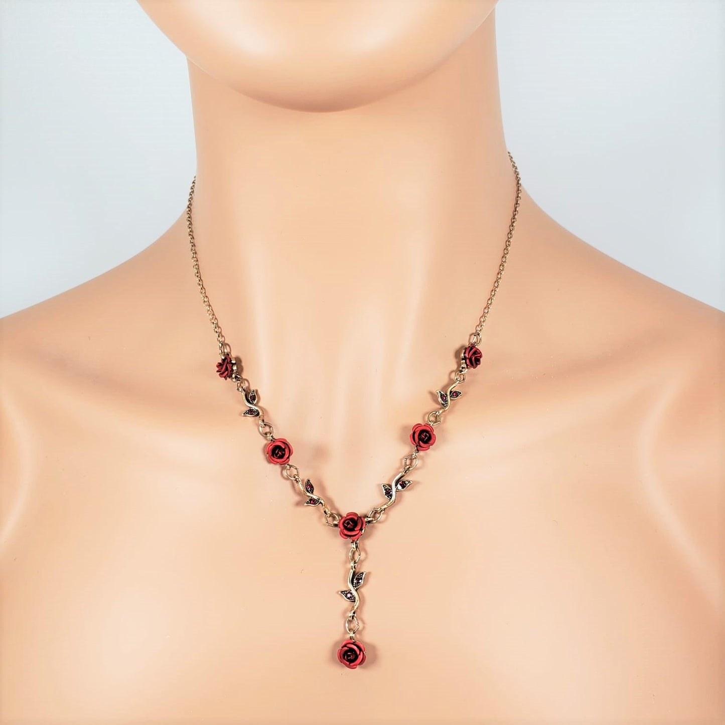 Vintage Style Red Rose Princess Necklace (PRN 3001)