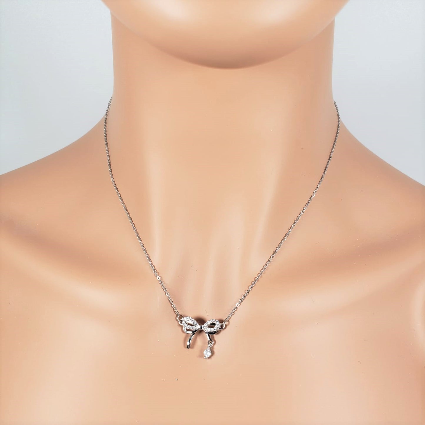 Elegant Zircon Bowtie Princess Necklace (PRN 3003)