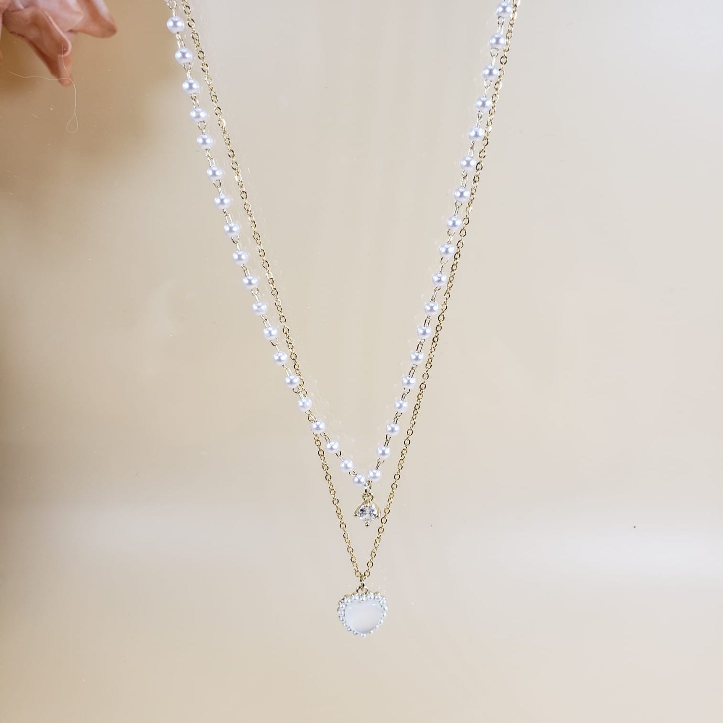 Pearl Double Layer Collar Necklace (CON 4004)