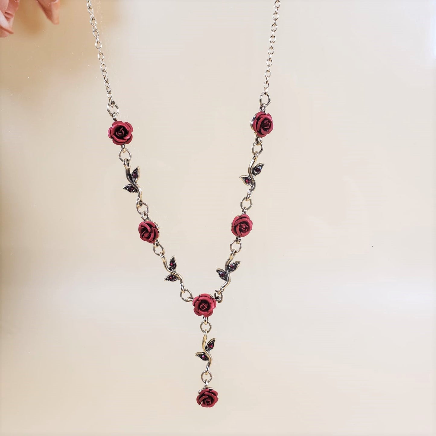 Vintage Style Red Rose Princess Necklace (PRN 3001)