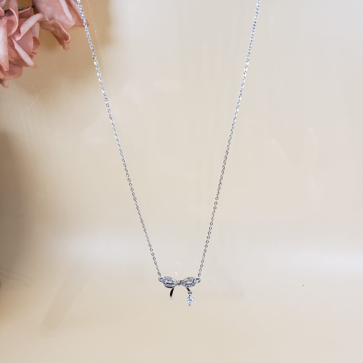 Elegant Zircon Bowtie Princess Necklace (PRN 3003)