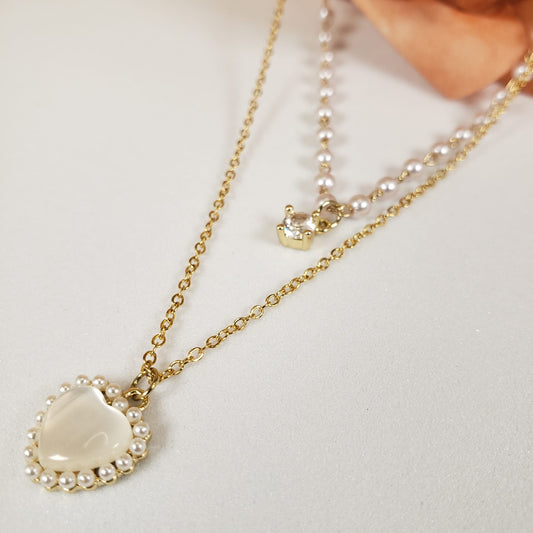 Pearl Double Layer Collar Necklace (CON 4004)