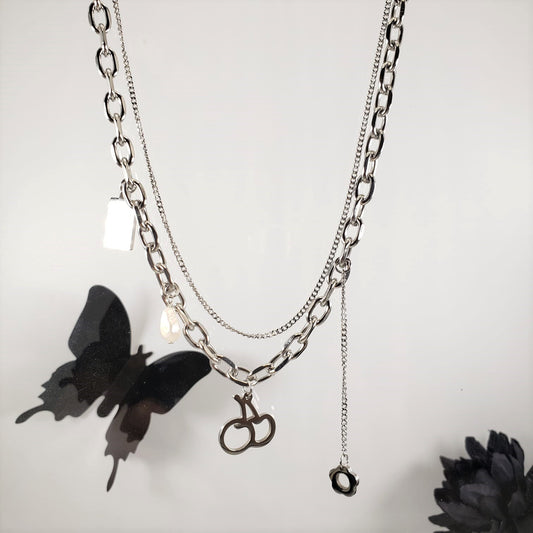 Double Layer Cherry Princess Necklace (PRN 3006)