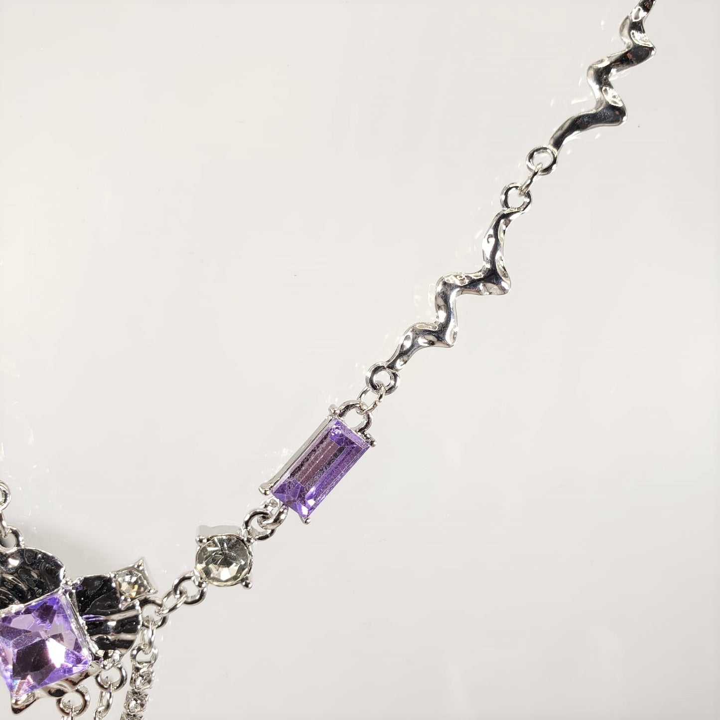 Amerthyst Tassel Collar Necklace (CON 4012)