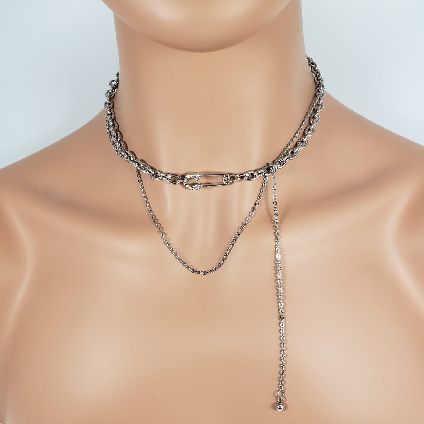 Casual Titanium Steel Pin Collar Necklace (CON 4010)
