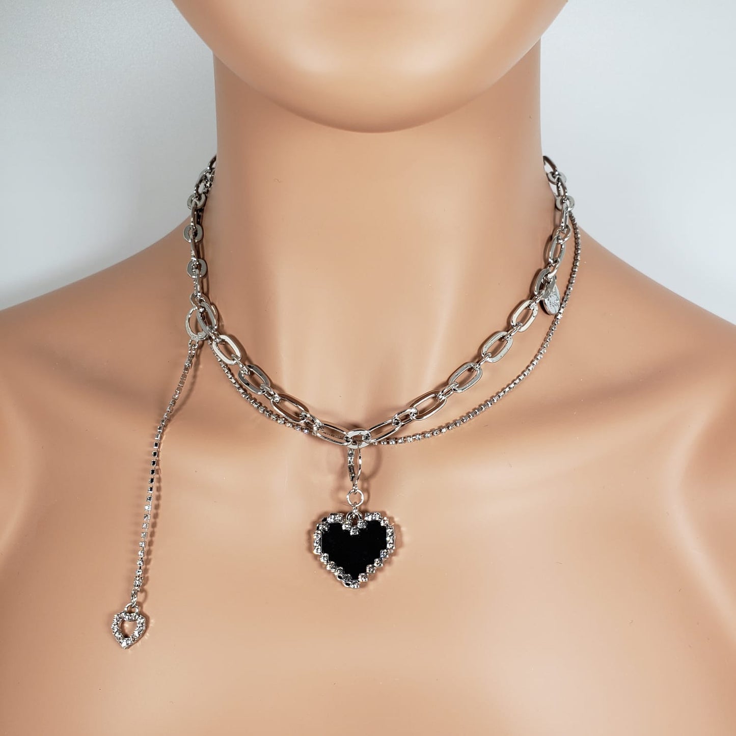 Double Layer Heart-Shape Collar Necklace (CON 4013)