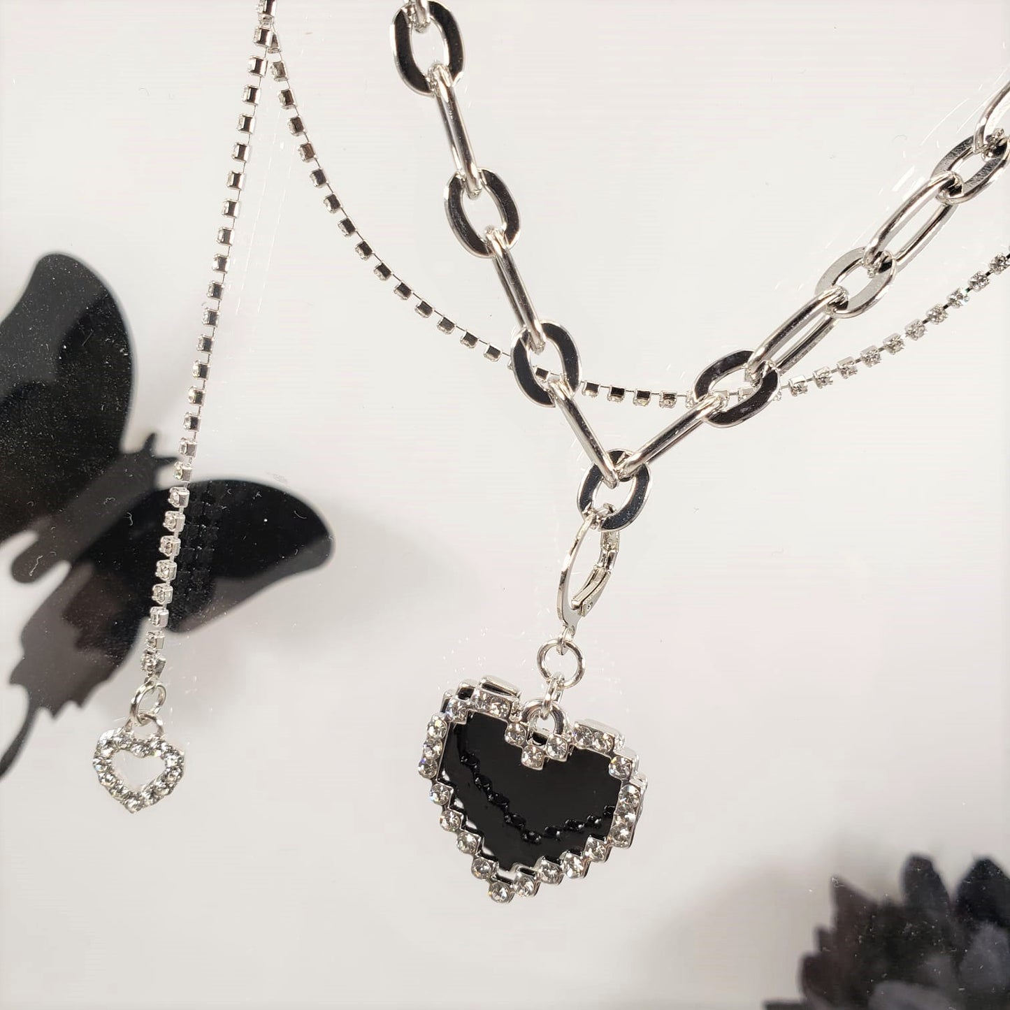 Double Layer Heart-Shape Collar Necklace (CON 4013)