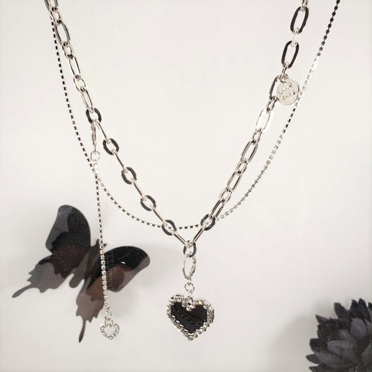 Double Layer Heart-Shape Collar Necklace (CON 4013)