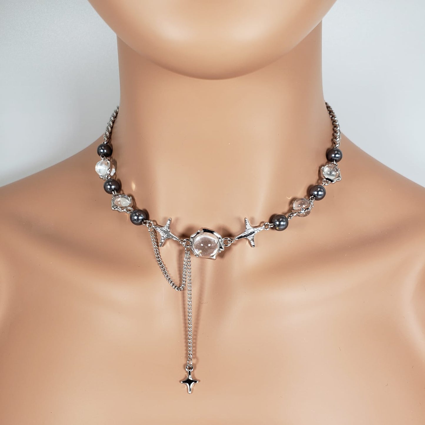 Moonstone Tassel Collar Necklace (CON 4011)