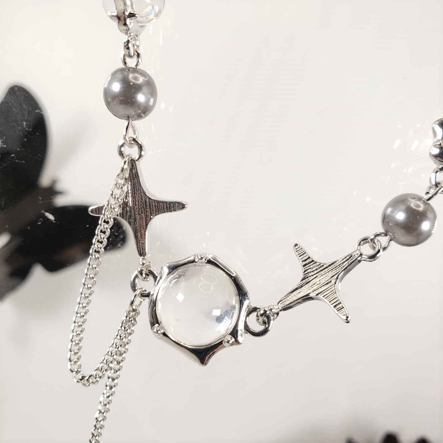 Moonstone Tassel Collar Necklace (CON 4011)