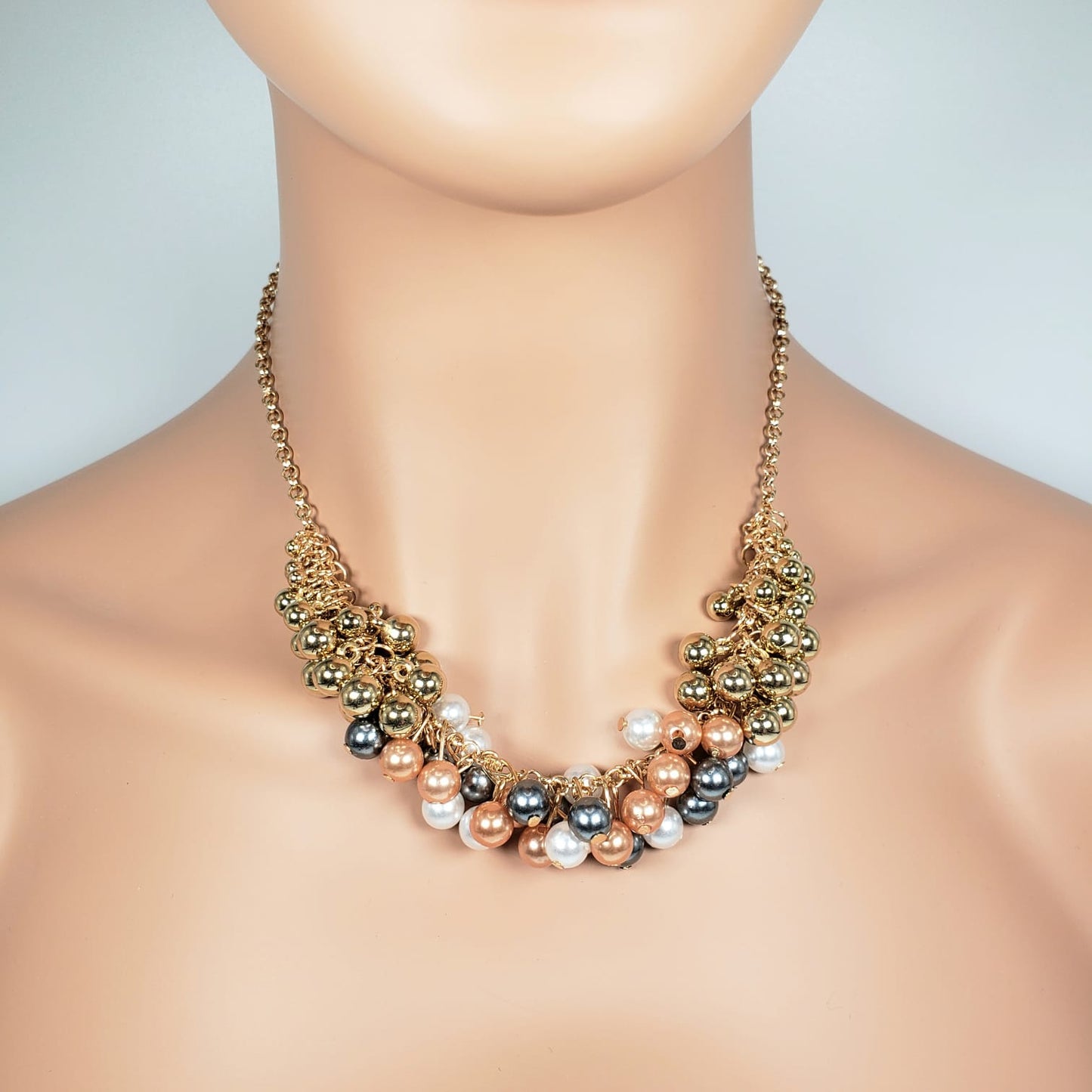 Multicolour Bunch Of Pearl Matinee Necklace (MAN 8003)