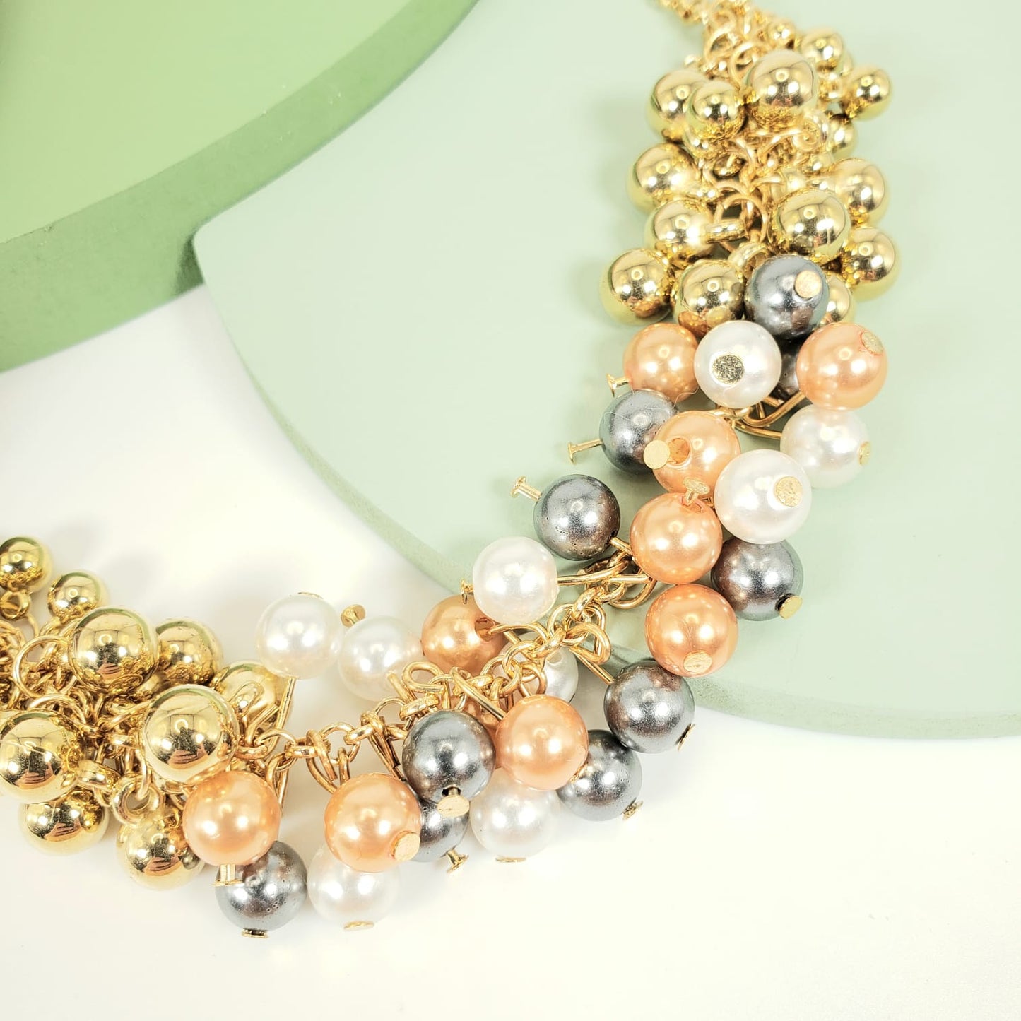 Multicolour Bunch Of Pearl Matinee Necklace (MAN 8003)