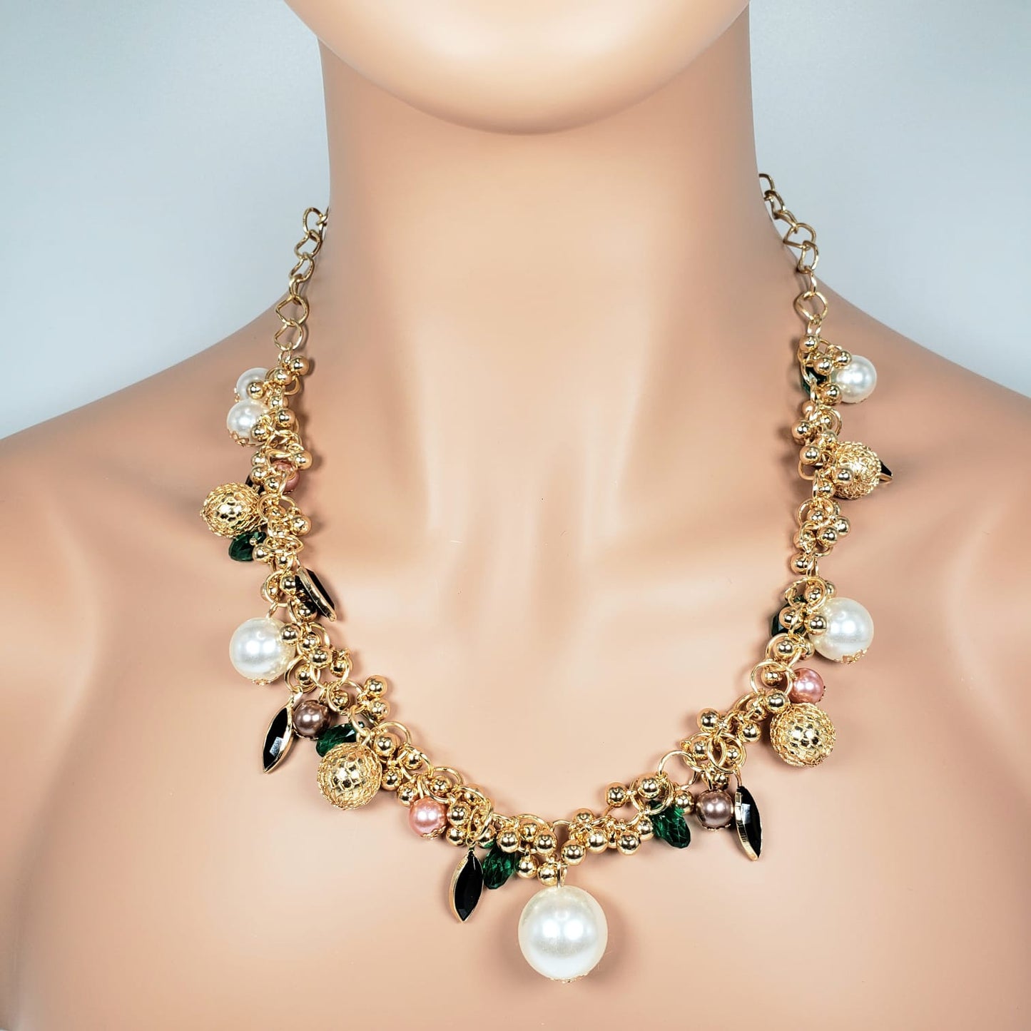 Luxury Gold Matinee Necklace (MAN 8009)