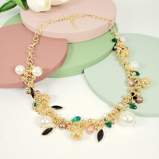 Luxury Gold Matinee Necklace (MAN 8009)