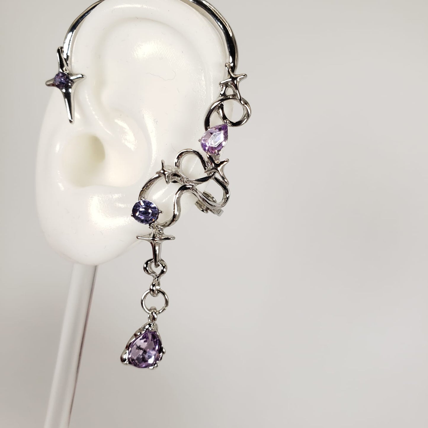 Amethyst Ear Cuff & Clip On (EEC 1015)