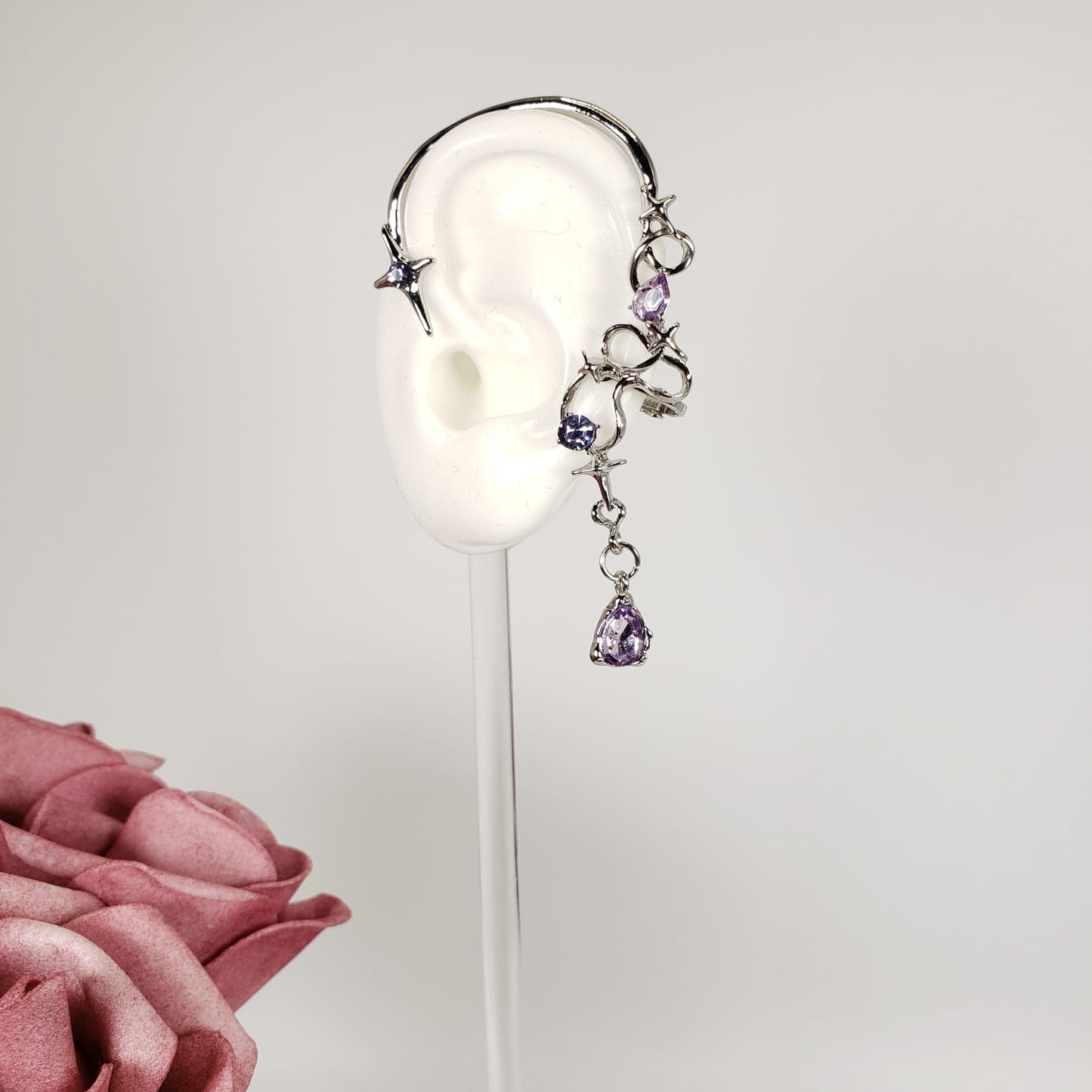 Amethyst Ear Cuff & Clip On (EEC 1015)
