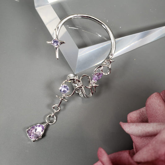 Amethyst Ear Cuff & Clip On (EEC 1015)