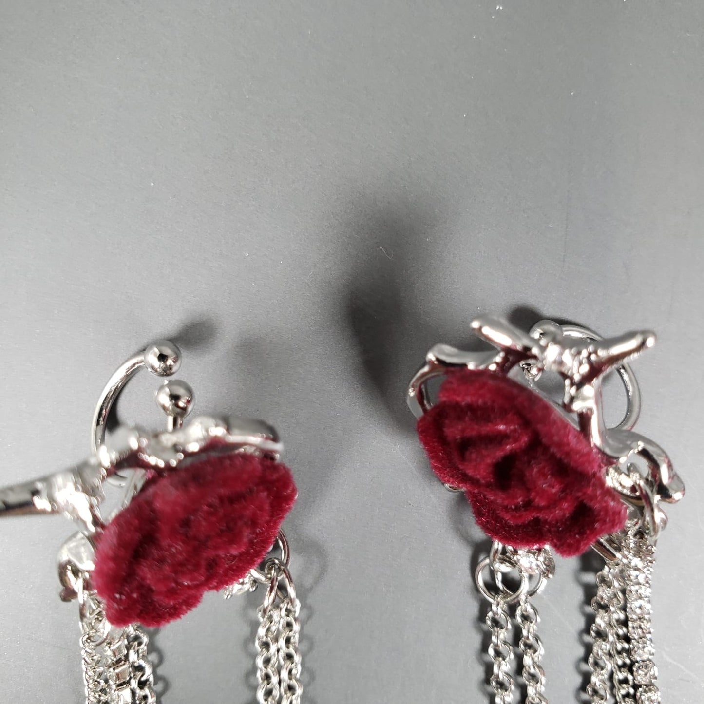 Flannel Red Rose Ear Cuff (EEC 1025)