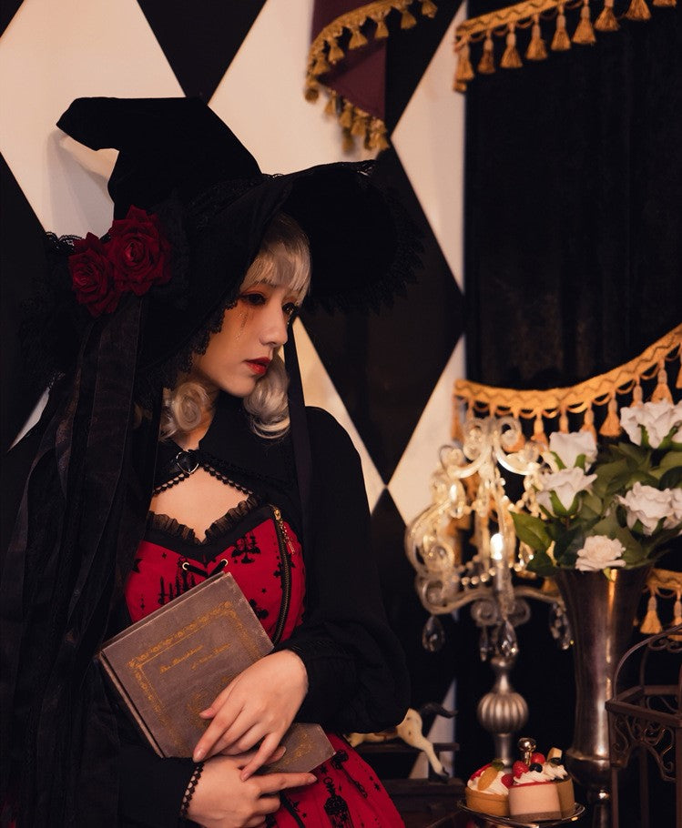 Day & Night Collection Red Rose Lolita Hat