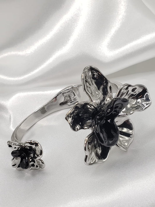 3D Flower Titanium Cuff Bracelets