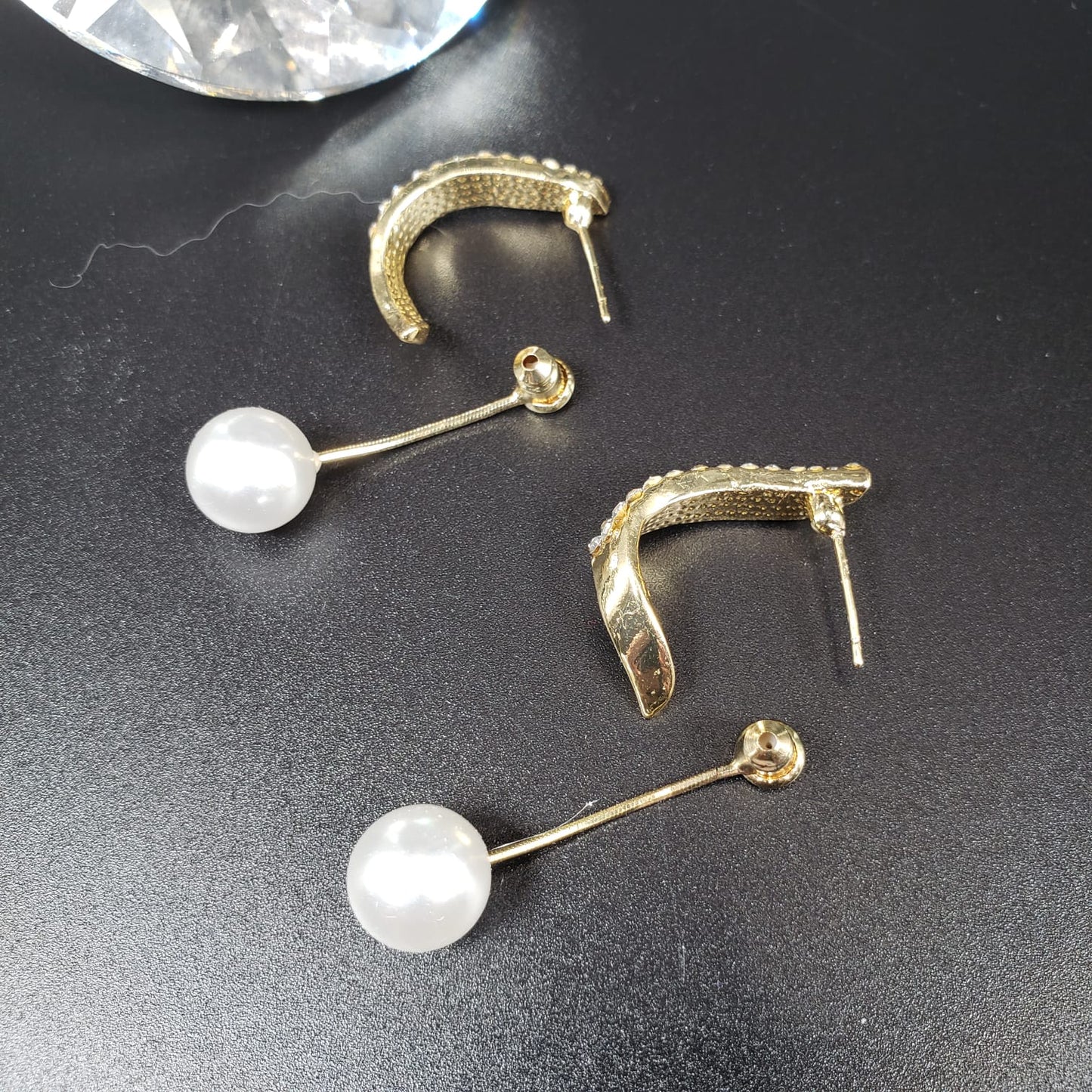Two Ways Simple Pearl Drop Earrings (EDE 2339)