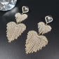 Heart Shape Tassel Dangle Earrings (EDE 2330)