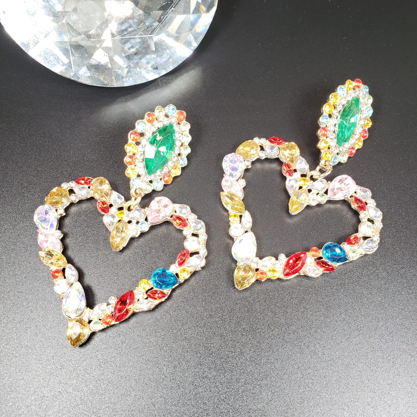 Pompous Big Heart Dangle Earrings (EDE 2338)