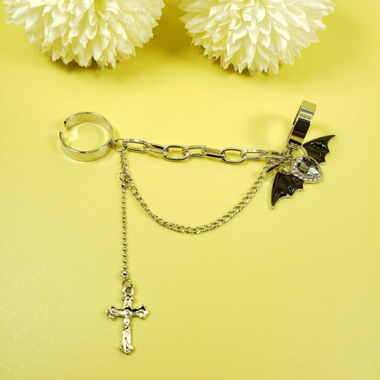 Black Bat Punk Conjoint Rings