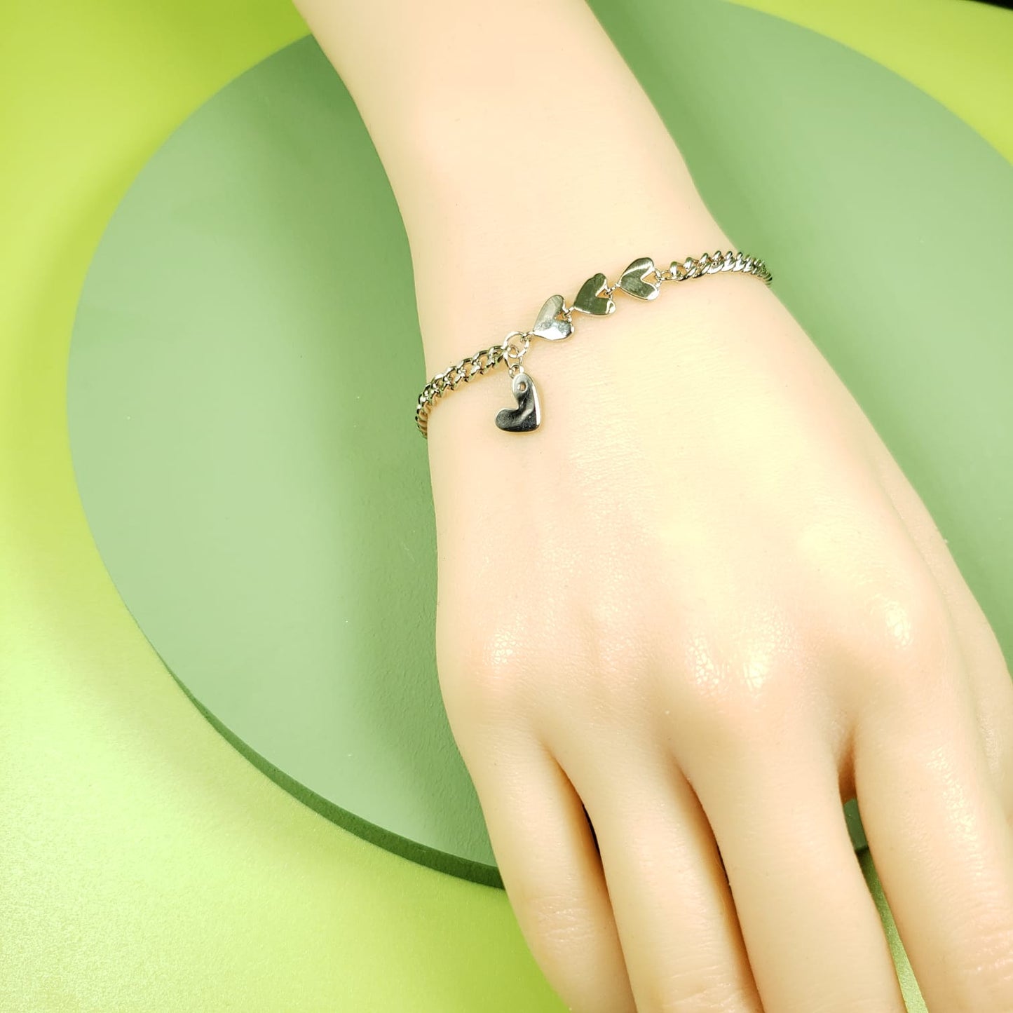 Simple Heart Chain Bracelet (BC 7205)