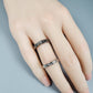 Black & Silver ECG Couple Rings