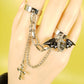 Black Bat Punk Conjoint Rings