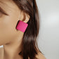 Rose Red Square Stud Earrings (ESE 1022)