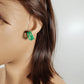 Green Square Stud Earrings (ESE 1021)
