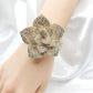 Luxury Rhinestones Flower Cuff Bracelets