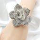 Luxury Rhinestones Flower Cuff Bracelets