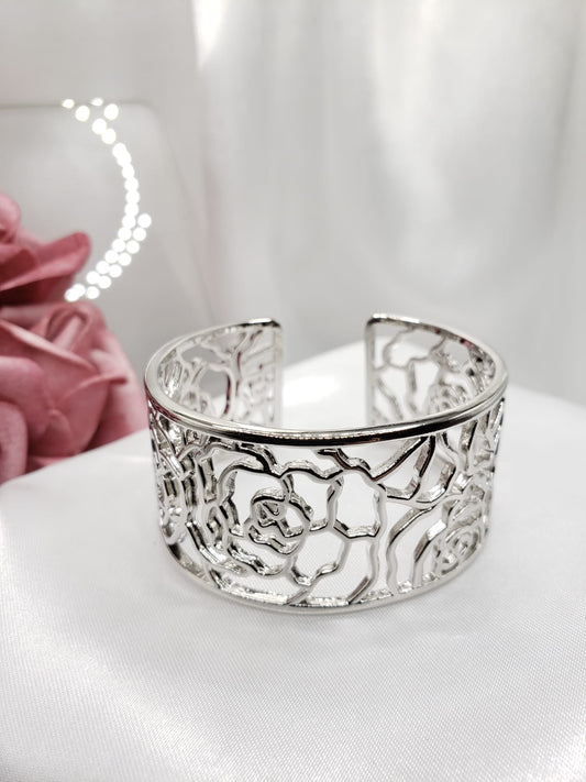 Vintage Hollow Rose Cuff Bracelets