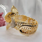 Luxury Rhinestones Flower Cuff Bracelets
