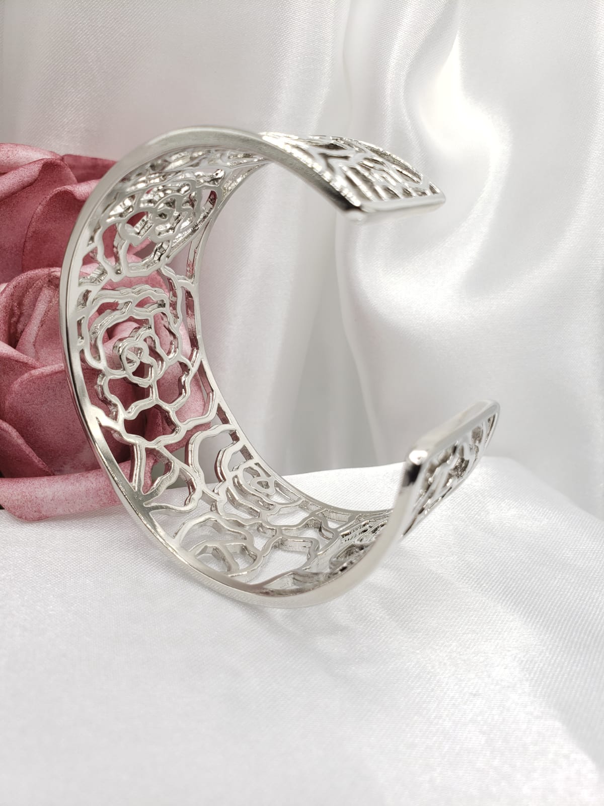 Vintage Hollow Rose Cuff Bracelets