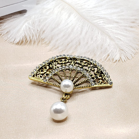 Vintage Folding Fan Brooche