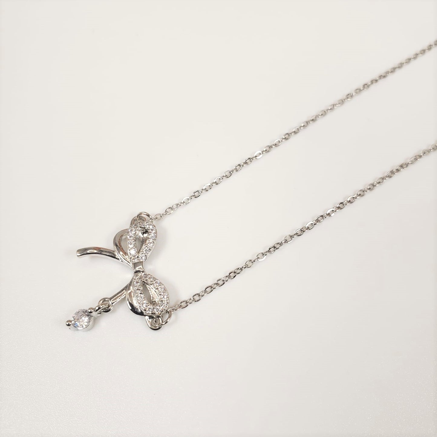Elegant Zircon Bowtie Princess Necklace (PRN 3003)